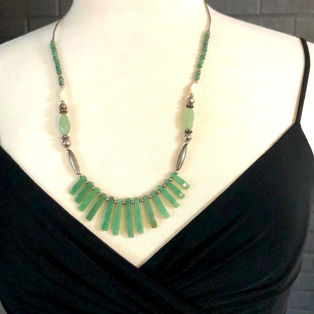 Boho Vintage Natural Stone Necklace - final price